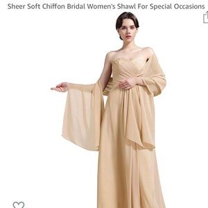 Gorgeous Chiffon Sheer CHAMPAGNE colored Shawl